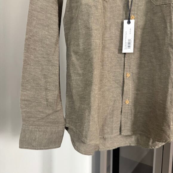 Taylor Stitch The Utility Shirt in Canteen Nep Green 38 NEW Organic Cotton Linen - Picture 4 of 7